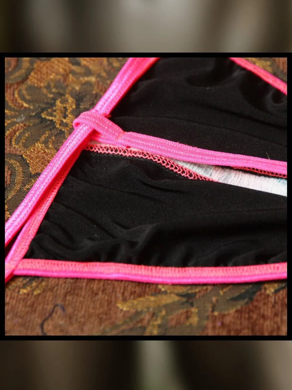Mens Hot Pink, Floral Strip down Pouch Gstring Handmade